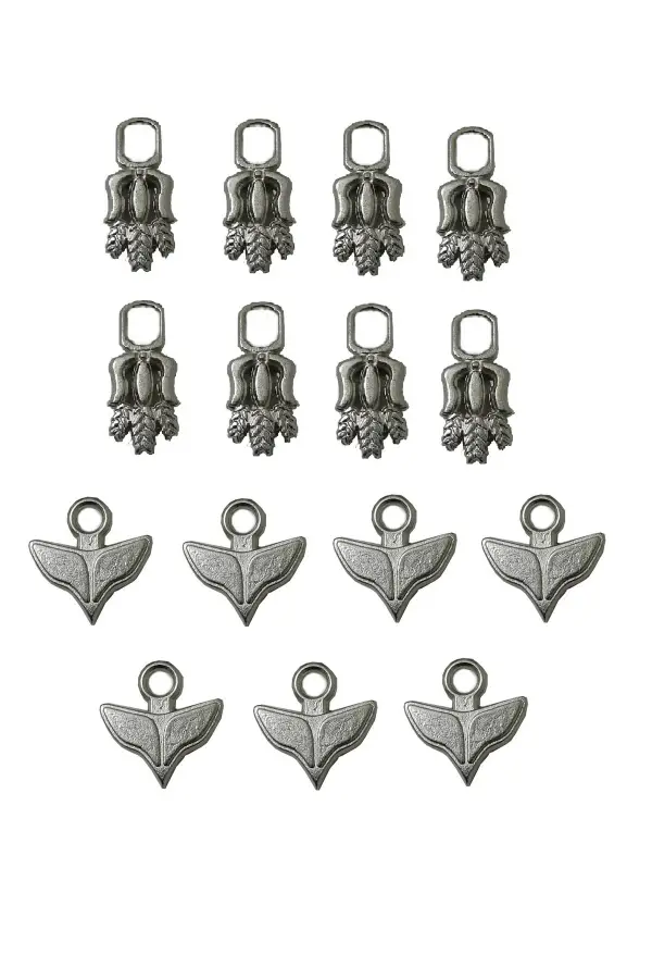 fermuar başlık ucu 15 adet gümüş rengi kullanım alanı mont çanta pantolon