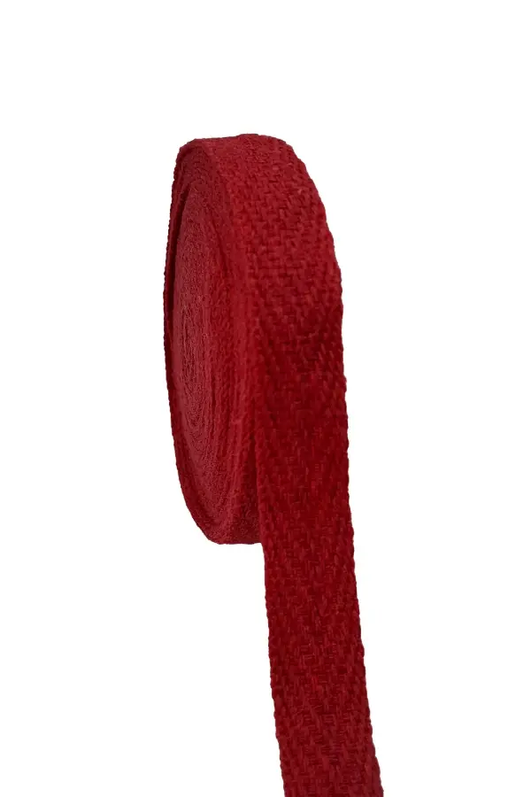 Ekstrafor Pamuklu Kırmızı Dar Dokuma Şerit – 1 cm x 20 m