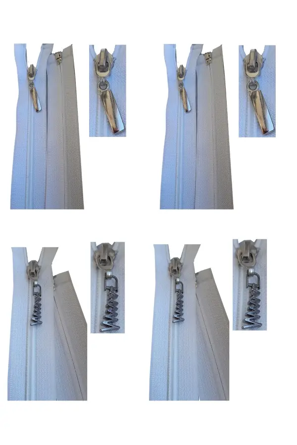 55 santim plastik dişli fermuar 2 adet farklı başlık 2 adet farklı başlık genel toplam 4 adet