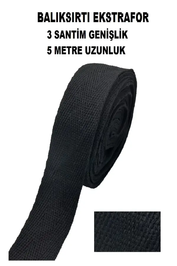 5 Metre Uzunluk 3 Santim Genişlik Balıksırtı Ekstrafor Dar Dokuma Şerit