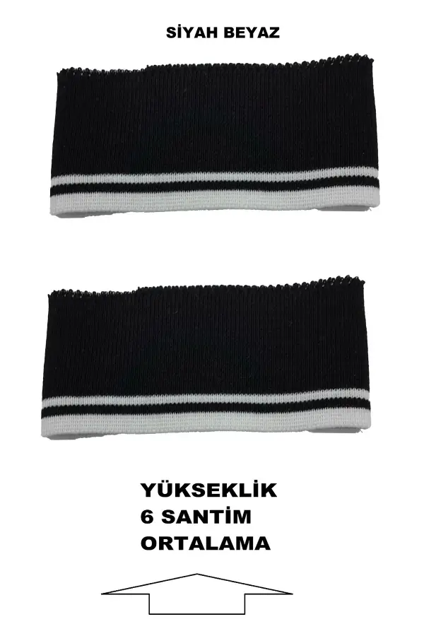 2 adet triko ribana kol manşeti ölçüleri resimlerde ve açıklamalardadır