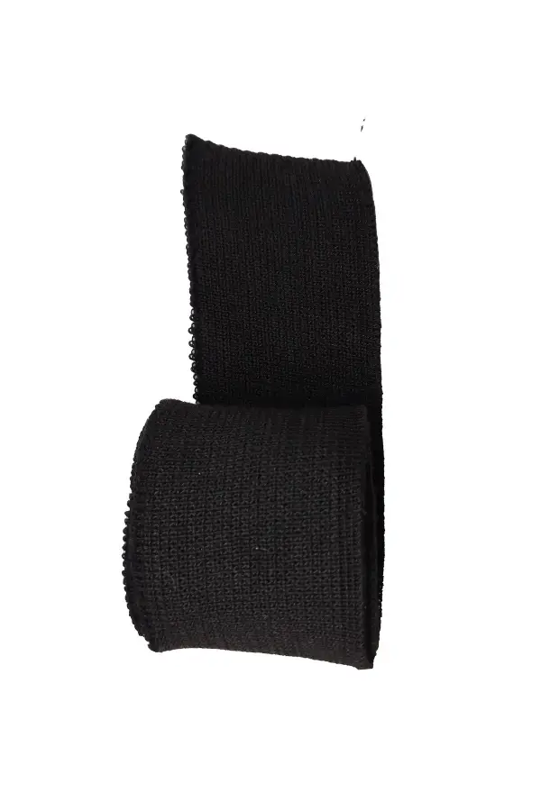 2 adet triko dokuma ribana uzun şerit bant siyah renk