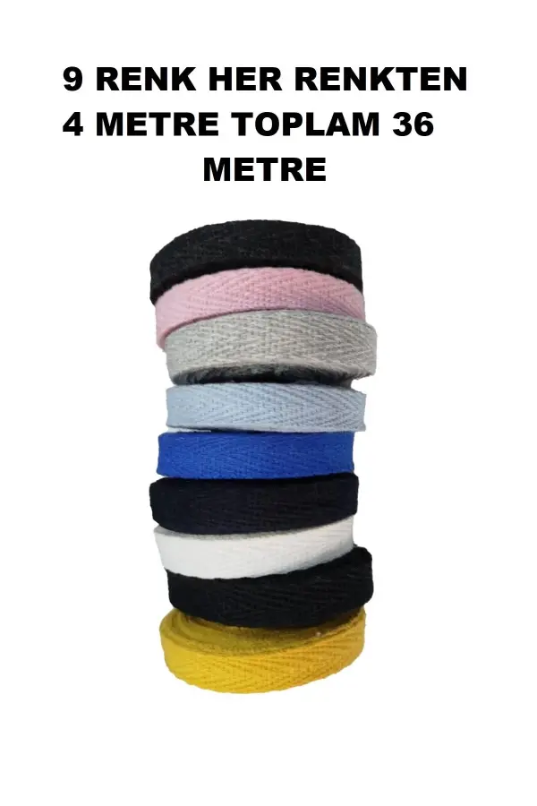 9 renk balıksırtı ekstrafor her renkten 4 metre uzunluk 1 santim en (9 rengin toplamı 36 metre)