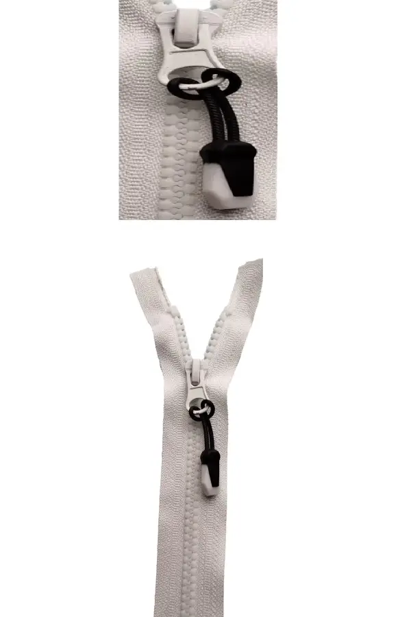 Kalın Dişli Fermuar Beyaz 80 Cm Kemik Diş Fermuar Elcikli Mont Kaban Çanta Dikiş Tekstil Aksesuarı 1 Adet