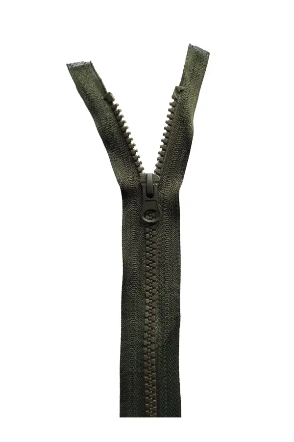 Kalın Dişli Haki 80 Cm Kemik Diş Fermuar 1 Adet