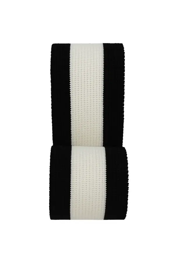 Triko Dokuma Ribana Bant Siyah Beyaz Çizgili Kumaş 88x4.5 cm Kol Ucu Paça Kenar Onarım Hobi Tasarım 1 Adet T505