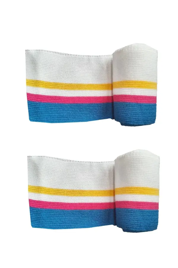 Triko Dokuma Ribana Şerit 97x7 cm Çizgili Kumaş Bant Kol Paça Manşet Onarım ve Tasarım 2 Adet T-513