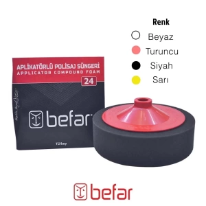 BEFAR APLİKATÖRLÜ POLİSAJ SÜNGERİ 24032 SİYAH 150*45mm