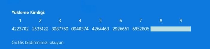 örnek yükleme kimliği