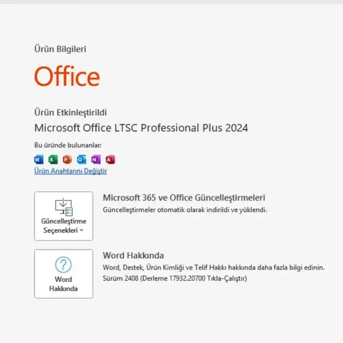 Windows 11 Pro ve Office 2024 Pro Plus Lisans Key