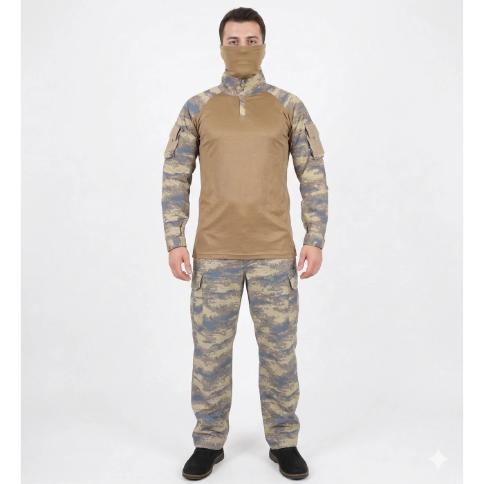 ASKERİ KAMUFLAJ COMBAT TİŞÖRT HAVACI BEJ
