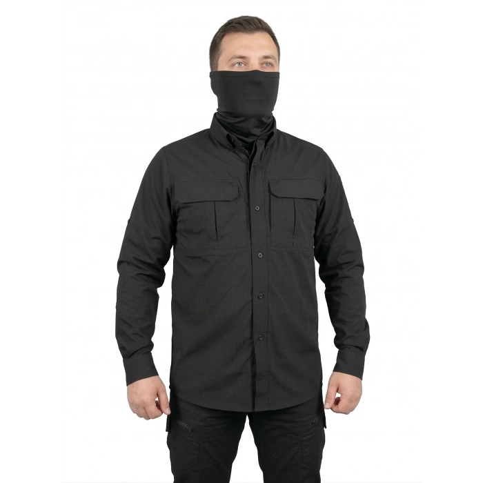 TREKKİNG GÖMLEK SİYAH OUTDOOR TACTİCAL KORUMA GÖMLEĞİ LİKRALI