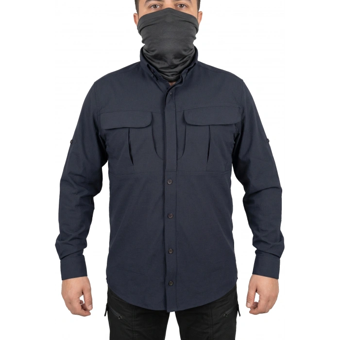 TREKKİNG GÖMLEK LACİVERT OUTDOOR TACTİCAL KORUMA GÖMLEĞİ LİKRALI