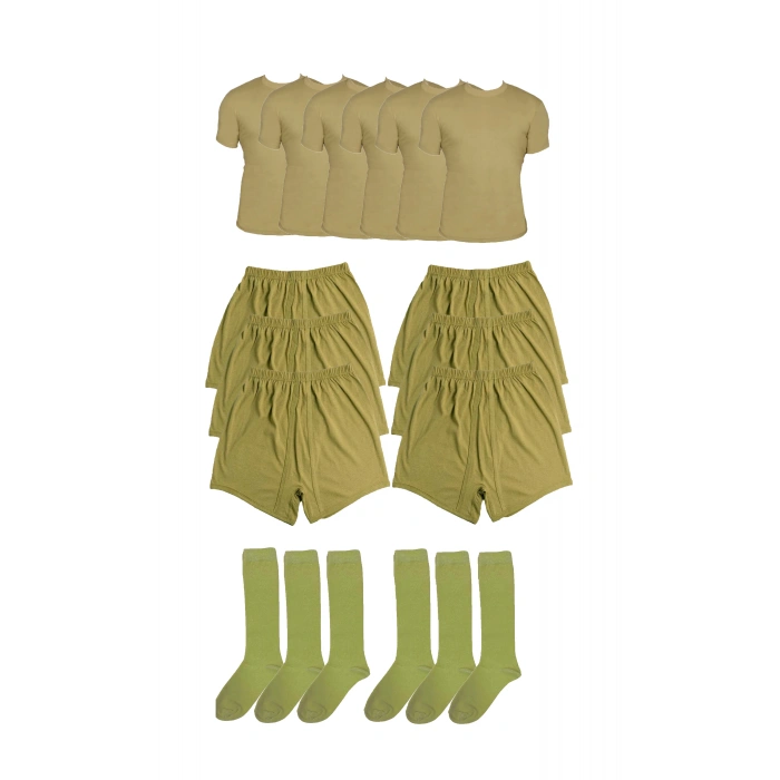 ACEMİ VE BEDELLİ ASKER TEMEL İHTİYAÇ SETİ YAZLIK 6LI SET 39 PARÇA