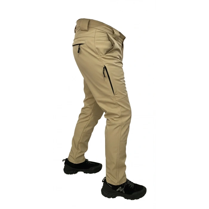 AÇIK BEJ SOFT SHELL PANTOLON İÇİ POLARLI