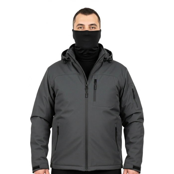 ANTRASİT SOFT SHELL MONT ÇİFT KAT POLARLI