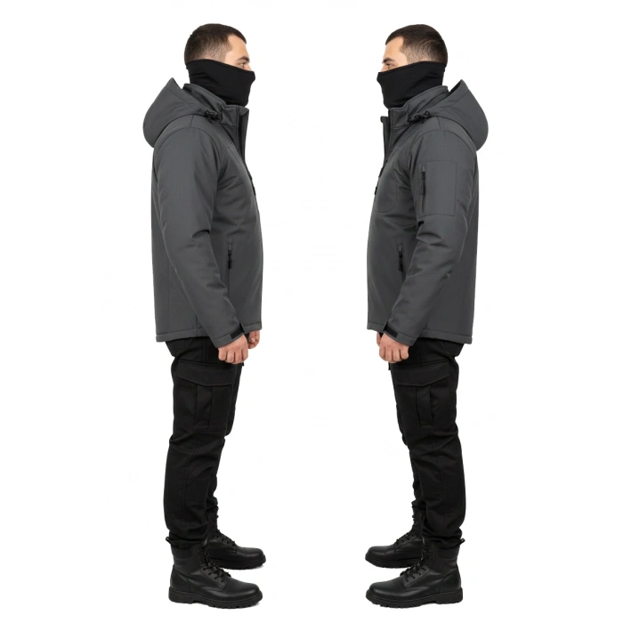 ANTRASİT SOFT SHELL MONT ÇİFT KAT POLARLI