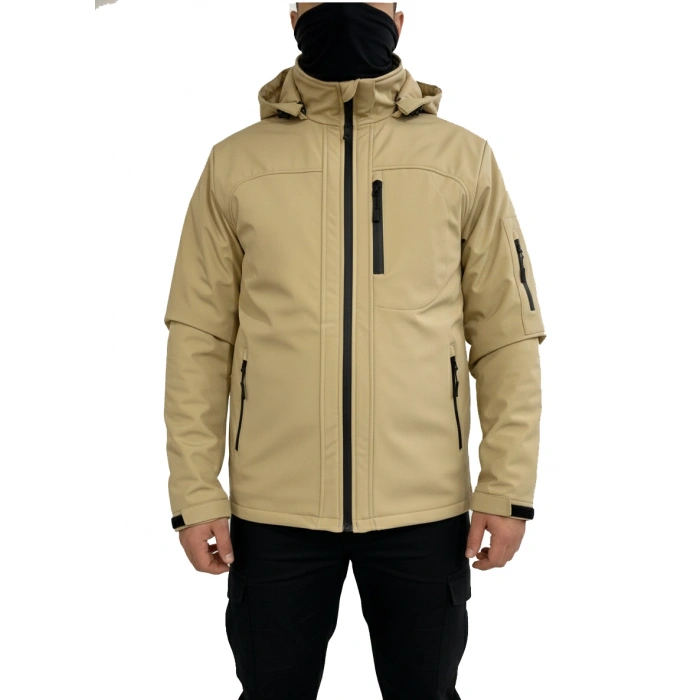 BEJ SOFT SHELL MONT ÇİFT KAT POLARLI