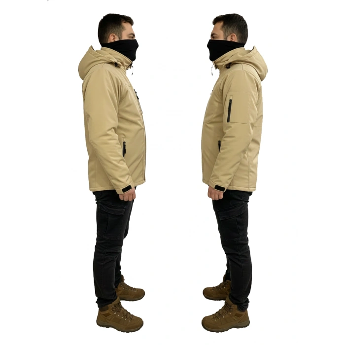 BEJ SOFT SHELL MONT ÇİFT KAT POLARLI