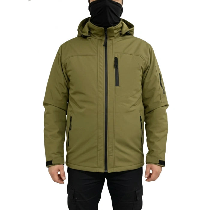 HAKİ SOFT SHELL MONT ÇİFT KAT POLARLI