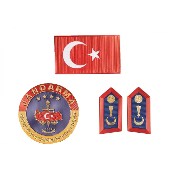 JANDARMA ASAYİŞ TPU BAYRAK SPOLET ARMA 3LÜ SET CIRTLI