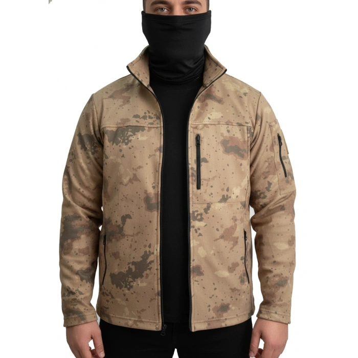 JANDARMA KAMUFLAJ DESEN TAKTİK POLAR MONT AVCI MONT 6 CEP