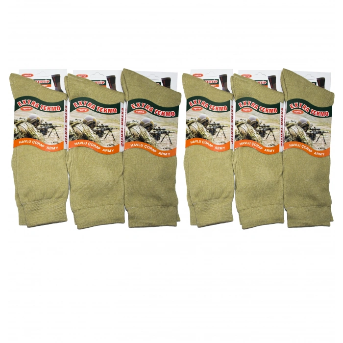 KIŞLIK HAVLU NANO ASKER ÇORABI 6 LI