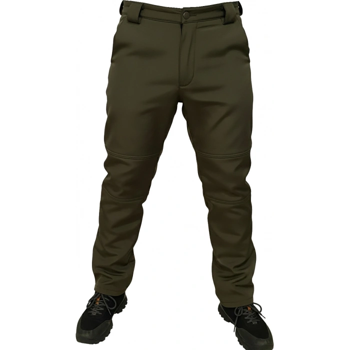 KOYU HAKİ SOFT SHELL PANTOLON İÇİ POLARLI