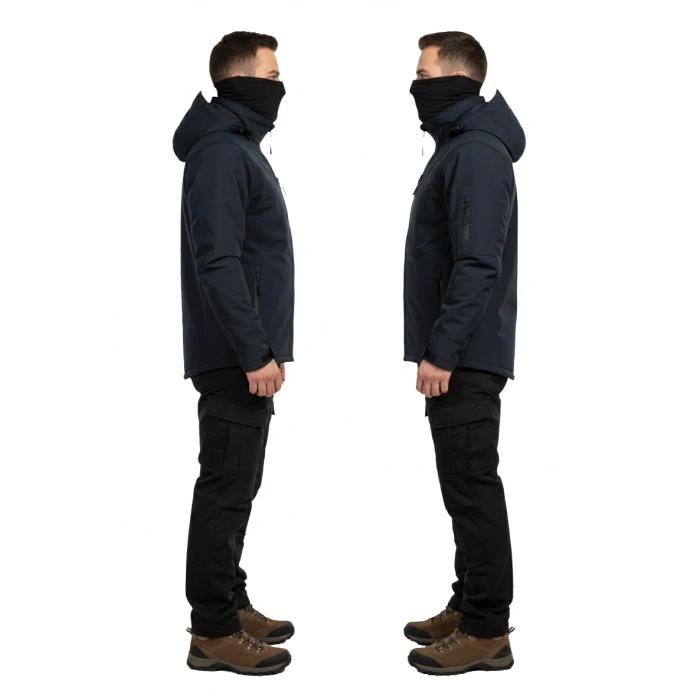 LACİVERT SOFT SHELL MONT ÇİFT KAT POLARLI