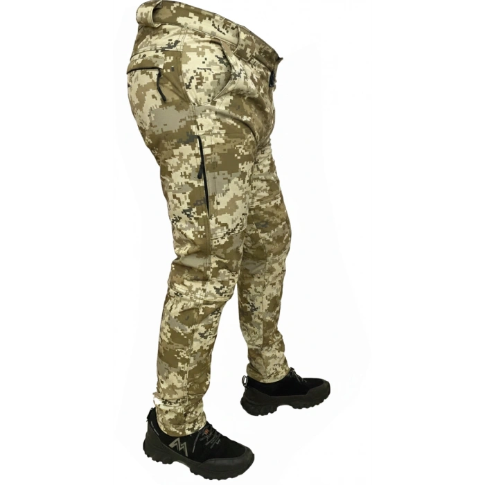 PİXEL KAMUFLAJ SOFT SHELL PANTOLON İÇİ POLARLI