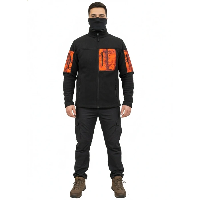 SİYAH ORMAN DESEN SOFT SHELL TAKTİK POLAR MONT AVCI 7 CEP