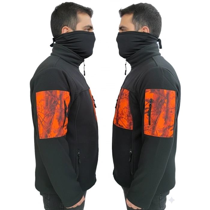 SİYAH ORMAN DESEN SOFT SHELL TAKTİK POLAR MONT AVCI 7 CEP