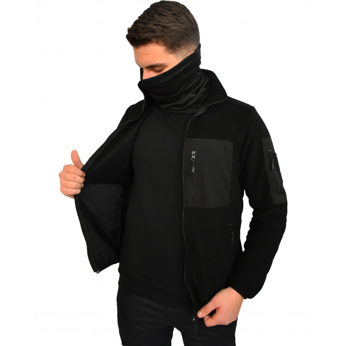 SİYAH TAKTİK POLAR MONT 7 CEP