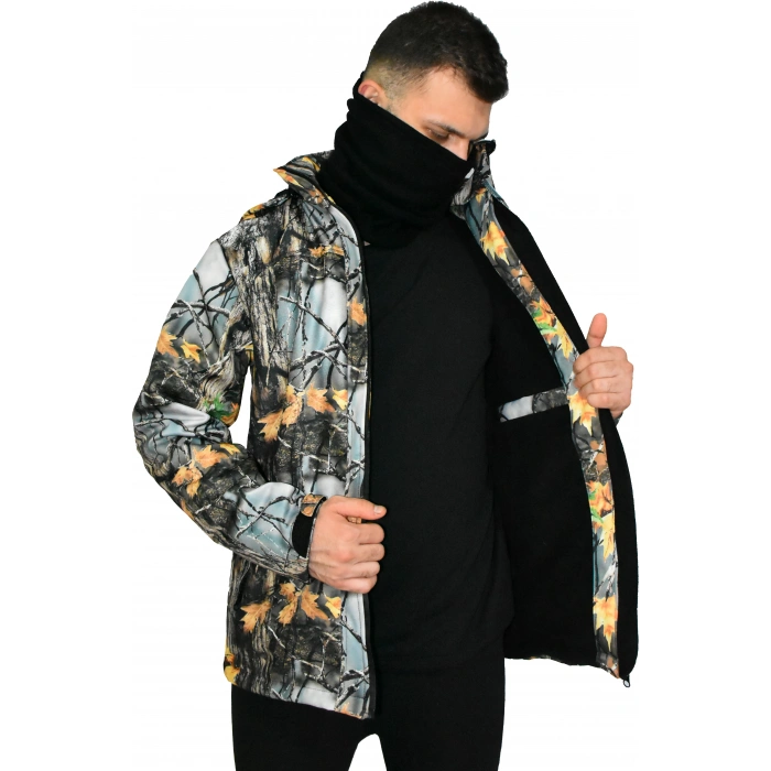 SOFT SHELL MONT AVCI SAZ ORMAN DESEN ÇİFT KAT POLARLI