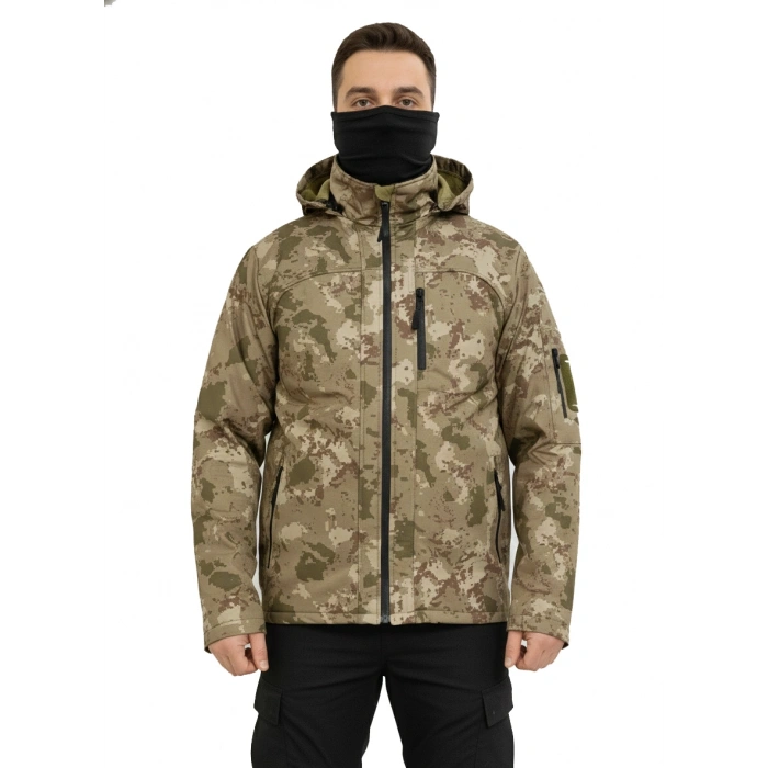 TSK PİYADE KAMUFLAJ SOFT SHELL MONT ÇİFT KAT POLARLI