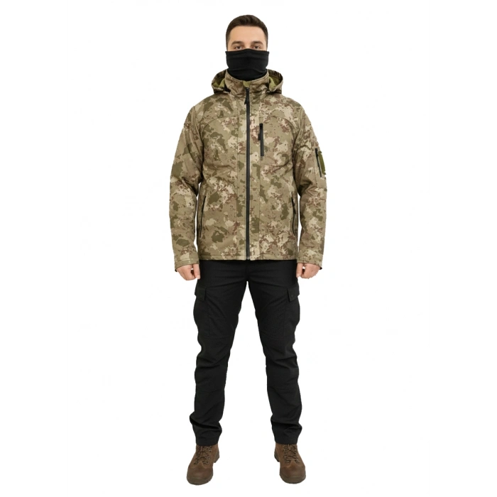 TSK PİYADE KAMUFLAJ SOFT SHELL MONT ÇİFT KAT POLARLI