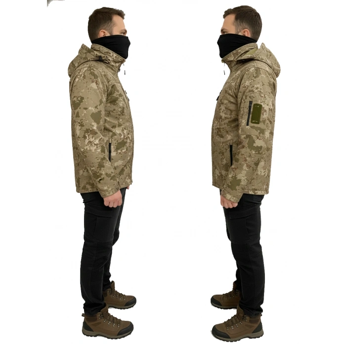 TSK PİYADE KAMUFLAJ SOFT SHELL MONT ÇİFT KAT POLARLI