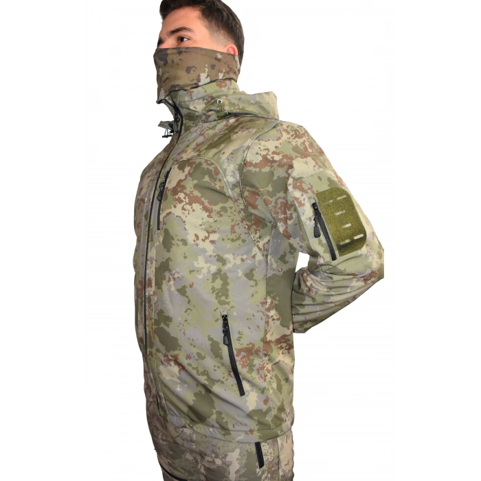 TSK PİYADE KAMUFLAJ SOFT SHELL MONT İÇİ POLARLI