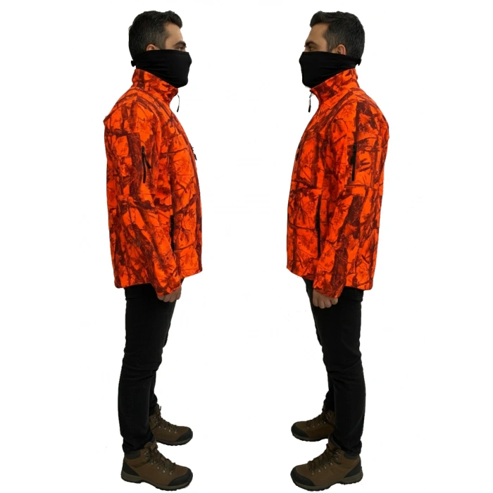 TURUNCU ORMAN DESEN TAKTİK POLAR MONT AVCI MONT 7 CEP