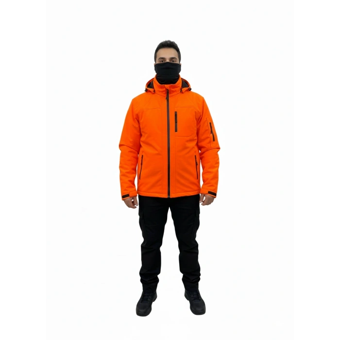 TURUNCU SOFT SHELL MONT ÇİFT KAT POLARLI