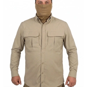 TREKKİNG GÖMLEK BEJ OUTDOOR TACTİCAL KORUMA GÖMLEĞİ LİKRALI