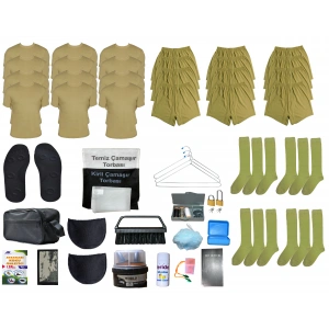 ACEMİ VE BEDELLİ ASKER TEMEL İHTİYAÇ SETİ YAZLIK 12li SET 57 PARÇA