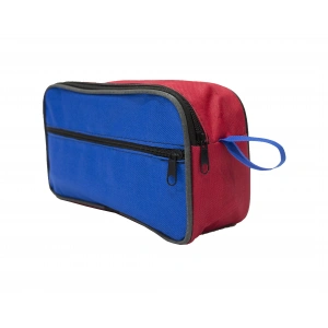 ASKERİ TRAŞ ÇANTASI ÇİFT FERMUARLI KIRMIZI MAVİ JANDARMA