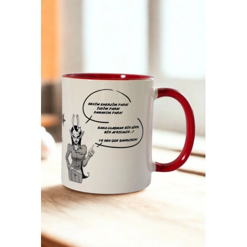 “Enerjim Para, Zamanım Para”“Bana Ulaşmak Bir Ayrıcalık” Yazılı Porselen Bardak Kupa – Hediyelik