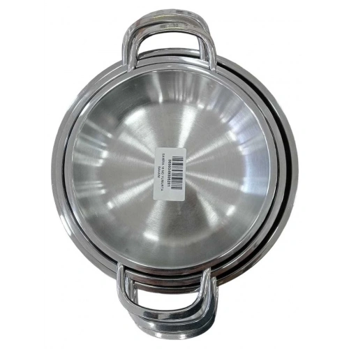 3 Lü Çelik Sole Tava Yumurta Sahan Seti Kapsül Tabanlı 16CM ,18CM ,20CM