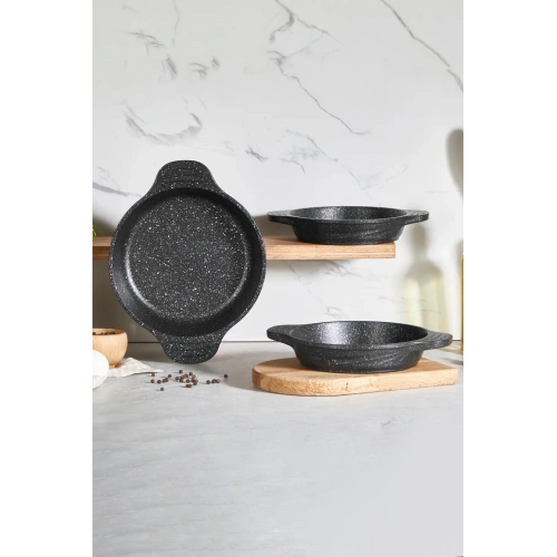 3lü Döküm Granit Sahan Set 16-18-20 cm