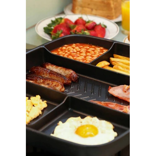 5 Gözlü Granit Bölmeli Döküm Tava Mutfakta Kampta