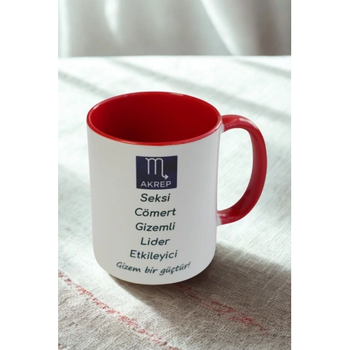 Akrep Burcu Porselen Kupa – Gizemli, Tutkulu, Güçlü ve Etkileyici Tasarım Kupa