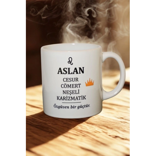 Aslan Burcu Temalı Burç Bardağı Kupa