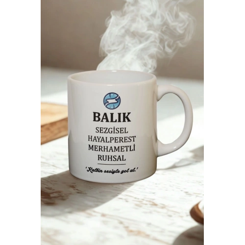 Balık Burcu Temalı Burç Bardağı Kupa